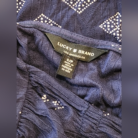 Lucky Brand Bohemian Blouse Navy Size Small ☆NWOT☆ - Picture 7 of 8